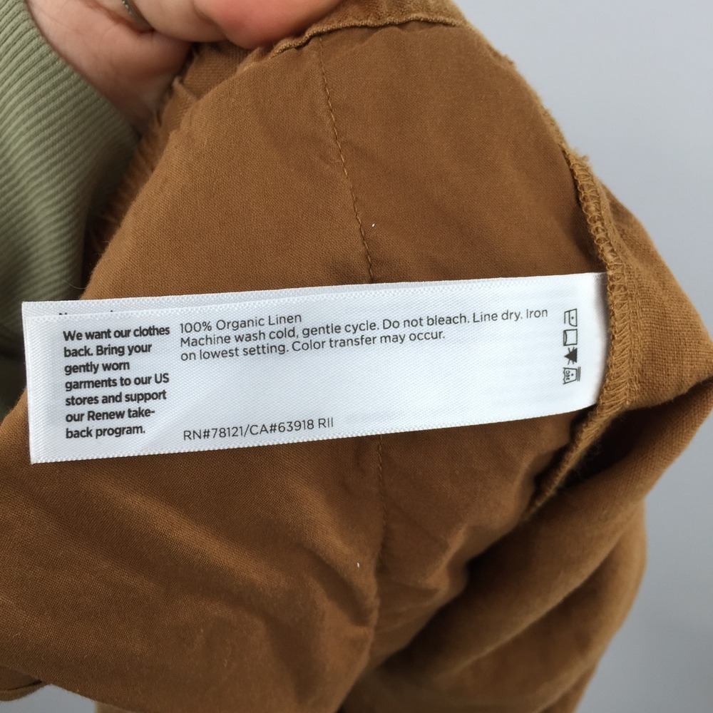 Eileen Fisher Organic linen brown wide leg boho quiet luxury pants minimalist L - Picture 9 of 10